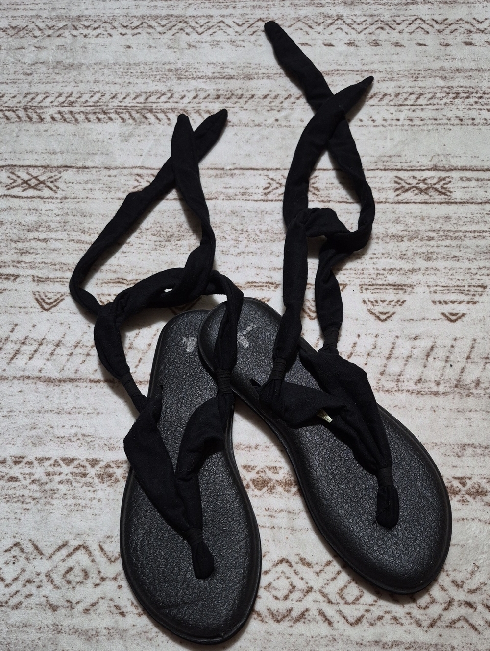 Sanuk Yoga Sling Black Wrap Sandals